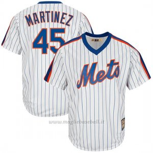 Maglia Baseball Uomo New York Mets Pedro Martinez Bianco Cooperstown Collezione