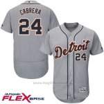 Maglia Baseball Uomo Detroit Tigers Miguel Cabrera Majestic Autentico Collezione Flex Base Grigio