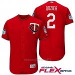 Maglia Baseball Uomo Minnesota Twins Brian Dozier Scarlet 2017 Allenamento Primaverile Flex Base Giocatore