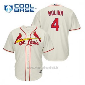Maglia Baseball Uomo St. Louis Cardinals Yadier Molina 4 Crema Alterner Cool Base