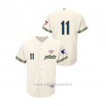 Maglia Baseball Hombre Seattle Mariners 11 Edgar Martinez Turn Back The Clock Autentico Cream