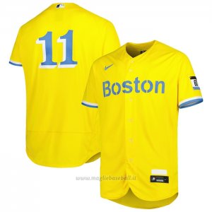 Maglia Baseball Uomo Boston Red Sox Rafael Devers City Connect Autentico Oro