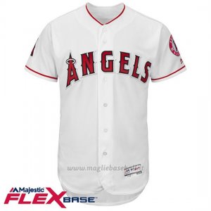Maglia Baseball Uomo Los Angeles Angels Blank Bianco Flex Base Autentico Collezione