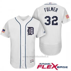 Maglia Baseball Uomo Detroit Tigers 2017 Estrellas y Rayas Michael Fulmer Bianco Flex Base