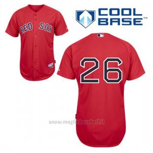 Maglia Baseball Uomo Boston Red Sox 26 Brock Holt Rosso Alterner Cool Base