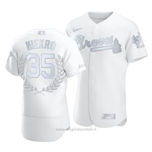 Maglia Baseball Uomo Atlanta Braves Phil Niekro Awards Collection Retirement Bianco