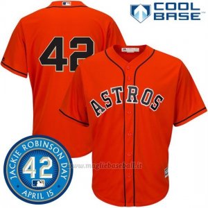 Maglia Baseball Uomo Houston Astros Jackie Robinson Cool Base Arancione Majestic