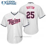 Maglia Baseball Uomo Minnesota Twins 2017 Estrellas y Rayas Byron Buxton Bianco Cool Base
