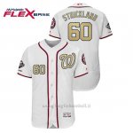 Maglia Baseball Uomo Washington Nationals 60 Hunter Strickland 2019 Gold Program Flex Base Bianco