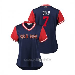Maglia Baseball Donna Boston Rosso Sox Christian Vazquez 2018 Llws Players Weekend Colo Blu