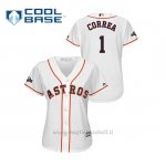 Maglia Baseball Donna Houston Astros 1 Carlos C Orrea 2019 Postseason Cool Base Bianco