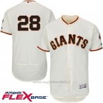 Maglia Baseball Uomo San Francisco Giants Buster Posey 28 Crema Flex Base Autentico Collezione Giocatore
