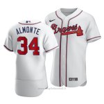 Maglia Baseball Uomo Atlanta Braves Abraham Almonte Autentico Home Bianco