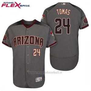 Maglia Baseball Uomo Arizona Diamondbacks 24 Yasmany Tomas Grigio Nero 20 Anniversario Flex Base
