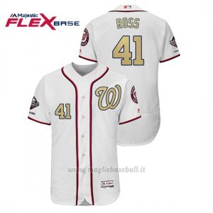 Maglia Baseball Uomo Washington Nationals 41 Joe Ross 2019 Gold Program Flex Base Bianco