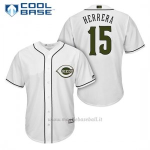 Maglia Baseball Uomo Cincinnati Reds 15 Dilson Herrera Bianco2018 Alterner Cool Base