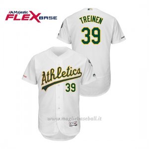 Maglia Baseball Uomo Oakland Athletics Blake Treinen 150th Aniversario Patch Autentico Flex Base Bianco