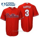 Maglia Baseball Uomo Philadelphia Phillies Bryce Harper Cool Base Majestic Rosso