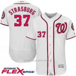 Maglia Baseball Uomo Washington Nationals Stephen Strasburg 37 Bianco Flex Base Autentico Collezione Giocatore