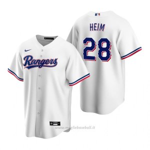 Maglia Baseball Uomo Texas Rangers Jonah Heim Replica Home Bianco