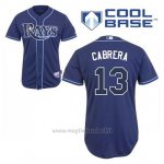 Maglia Baseball Uomo Tampa Bay Rays Asdrubal Cabrera 13 Blu Blu Alterner Cool Base