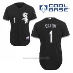 Maglia Baseball Uomo Chicago White Sox 1 Adam Eaton Nero Alterner Cool Base
