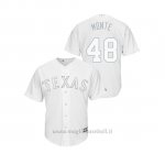 Maglia Baseball Hombre Texas Rangers 48 Rafael Montero 2019 Players Weekend Replica Bianco