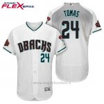 Maglia Baseball Uomo Arizona Diamondbacks 24 Yasmany Tomas Bianco Aqua 1ª20 Anniversario Flex Base