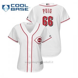 Maglia Baseball Donna Cincinnati Reds Yasiel Puig Cool Base Majestic 1ªBlanco