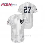 Maglia Baseball Uomo New Y Ork Yankees 27 Giancarlo Stanton 2019 Postseason Flex Base Bianco