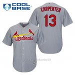 Maglia Baseball Uomo St. Louis Cardinals Matt Carpenter 13 Grigio Cool Base