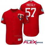 Maglia Baseball Uomo Minnesota Twins Ryan Pressly Scarlet 2017 Allenamento Primaverile Flex Base Giocatore