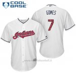 Maglia Baseball Uomo Cleveland Indians 2017 Estrellas y Rayas 7 Yan Gomes Bianco Cool Base