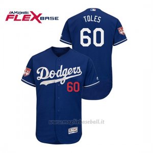 Maglia Baseball Uomo Los Angeles Dodgers Andrew Toles 2019 Entrenamiento De Primavera Flex Base Blu