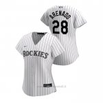 Maglia Baseball Donna Colorado Rockies Nolan Arenado 2020 Replica Primera Bianco