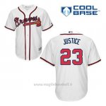 Maglia Baseball Uomo Atlanta Braves 23 David Justice Bianco 1ªCool Base