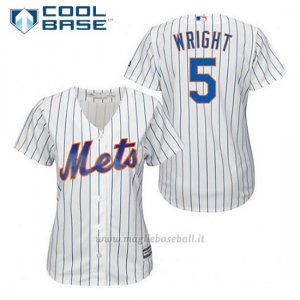 Maglia Baseball Uomo New York Mets David Wright 5 Bianco 1ªCool Base