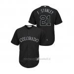 Maglia Baseball Hombre Colorado Rockies Kyle Freeland 2019 Players Weekend F. Stanley Replica Nero