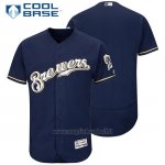 Maglia Baseball Uomo Milwaukee Brewers Blu Majestic Cool Base