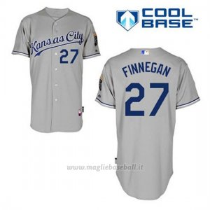 Maglia Baseball Uomo Kansas City Royals Brandon Finnegan 27 Grigio Cool Base