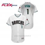Maglia Baseball Uomo Arizona Diamondbacks Jarrod Dyson 150th Aniversario Patch Autentico Flex Base Bianco