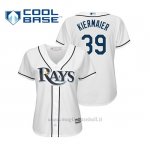Maglia Baseball Donna Tampa Bay Rays Kevin Kiermaier Cool Base Majestic 1ª2019 Bianco