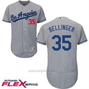 Maglia Baseball Uomo Los Angeles Dodgers Cody Bellinger Grigio Flex Base