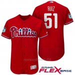 Maglia Baseball Uomo Philadelphia Phillies Carlos Ruiz Scarlet 2017 Allenamento Primaverile Flex Base Giocatore