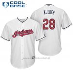 Maglia Baseball Uomo Cleveland Indians 2017 Estrellas y Rayas 28 Corey Kluber Bianco Cool Base