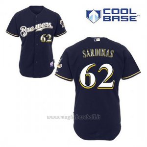 Maglia Baseball Uomo Milwaukee Brewers Luis Sardinas 62 Blu Blu Alterner Cool Base