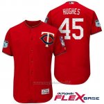 Maglia Baseball Uomo Minnesota Twins Phil Hughes Scarlet 2017 Allenamento Primaverile Flex Base Giocatore