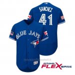 Maglia Baseball Uomo TOrnto Blue Jays Aaron Sanchez 2018 Stars & Stripes Flex Base Royal