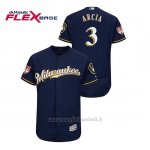 Maglia Baseball Uomo Milwaukee Brewers Orlando Arcia 2019 Entrenamiento De Primavera Flex Base Blu
