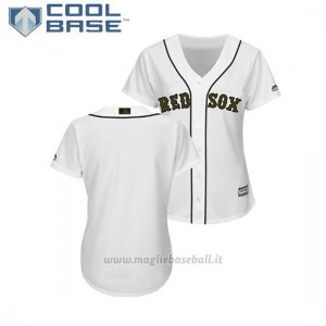 Maglia Baseball Donna Boston Red Sox 2018 Dia de los Caidos Cool Base Bianco
